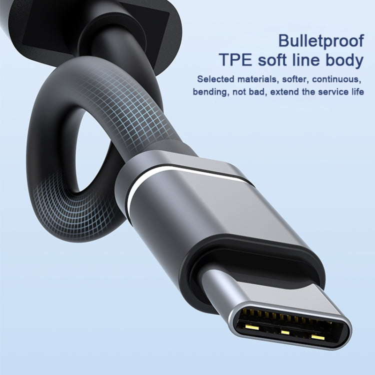 USB-C / Type-C to 3.5mm + 2USB + Type-C HUB Docking Station(Silver)