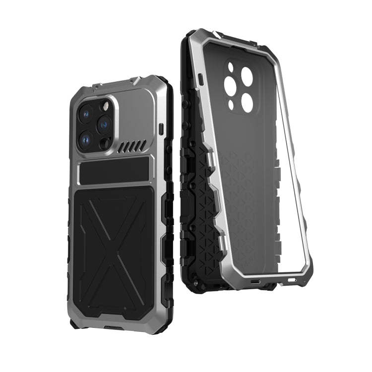 For iPhone 14 Plus R-JUST Life Water-resistant Dustproof Shockproof Phone Case(Silver)