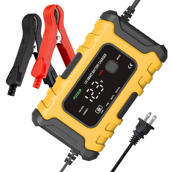 FOXSUR 6A 12V Motorcycle / Car Smart Battery Charger, Plug Type:AU Plug(Yellow)