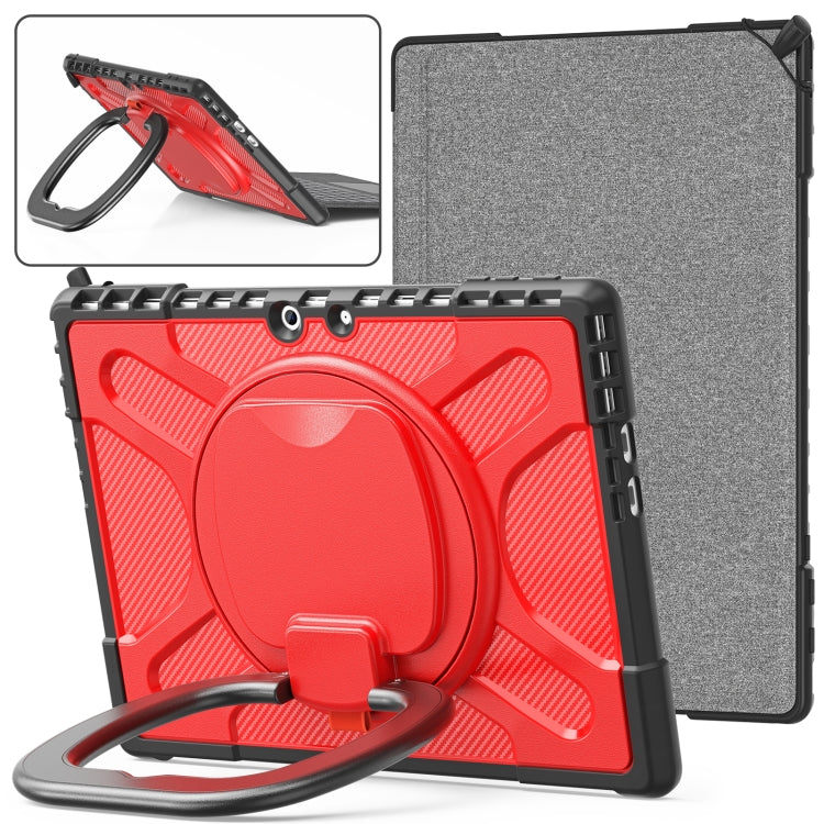 For MicroSoft Surface Pro 9 / 10 / 11 Handle Rotatable Kickstand Shockproof Tablet Case(Red)