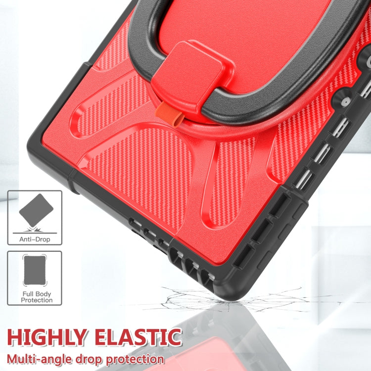 For MicroSoft Surface Pro 9 / 10 / 11 Handle Rotatable Kickstand Shockproof Tablet Case(Red)