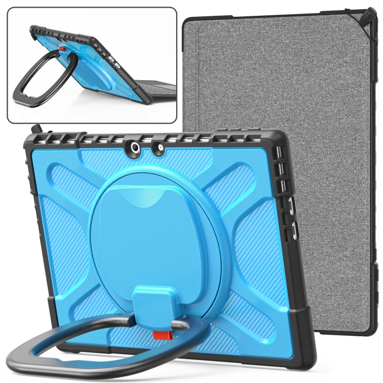 For MicroSoft Surface Pro 9 / 10 / 11 Handle Rotatable Kickstand Shockproof Tablet Case(Blue)