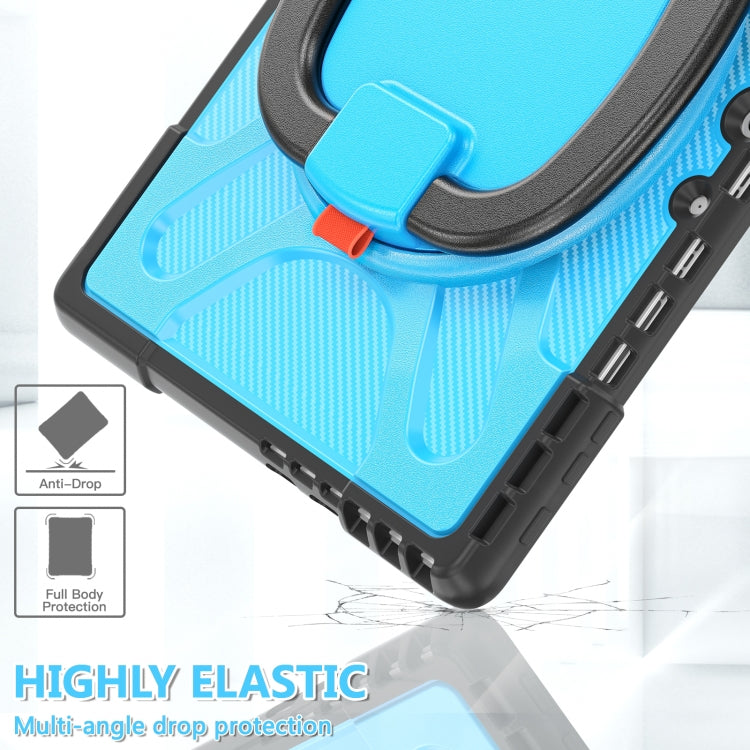 For MicroSoft Surface Pro 9 / 10 / 11 Handle Rotatable Kickstand Shockproof Tablet Case(Blue)