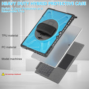 For MicroSoft Surface Pro 9 / 10 / 11 Rotatable Kickstand Grip Shockproof Tablet Case(Blue)