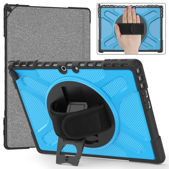 For MicroSoft Surface Pro 9 / 10 / 11 Rotatable Kickstand Grip Shockproof Tablet Case(Blue)