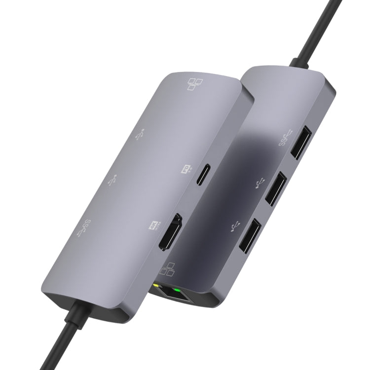 Onten OTN-UC910 USB-C / Type-C Portable Multifunctional HUB Docking Station(Grey)