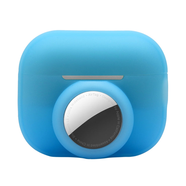 For AirPods Pro 2 / AirTag 2 in 1 Shockproof Full Coverage Silicone Protective Case(Blue)
