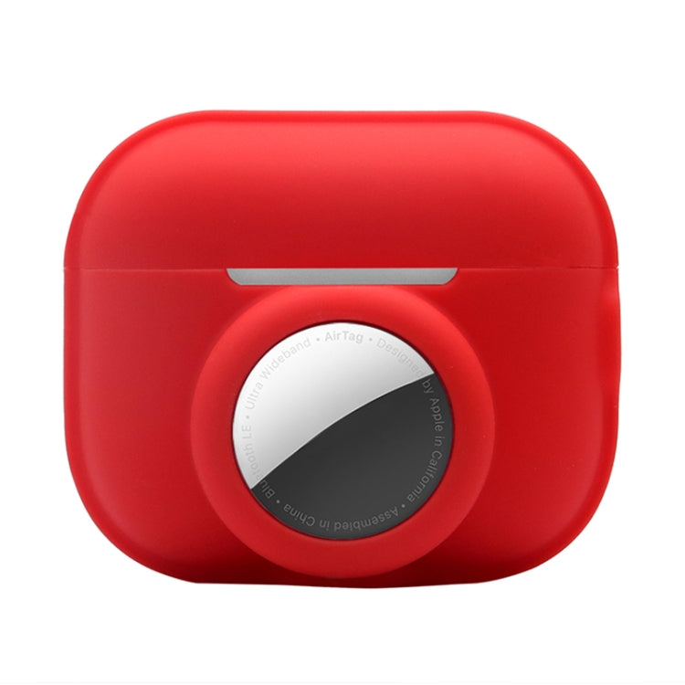 For AirPods Pro 2 / AirTag 2 in 1 Shockproof Full Coverage Silicone Protective Case(Red)