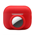 For AirPods Pro 2 / AirTag 2 in 1 Shockproof Full Coverage Silicone Protective Case(Red) - For AirPods Pro 2 by PMC Jewellery | Online Shopping South Africa | PMC Jewellery | Buy Now Pay Later Mobicred