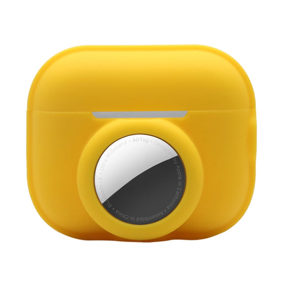 For AirPods Pro 2 / AirTag 2 in 1 Shockproof Full Coverage Silicone Protective Case(Yellow)