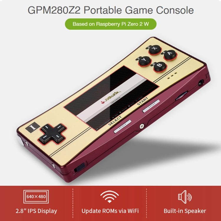 Waveshare GPM280 WiFi Portable Game Console Base on Raspberry Pi Zero, 2W with 32GB TF Card(EU Plug)