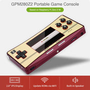 Waveshare GPM280 WiFi Portable Game Console Base on Raspberry Pi Zero, 2W with 32GB TF Card(EU Plug)