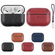 For AirPods Pro 2 Wireless Earphone Leather Shockproof Protective Case with Lanyard(Light Brown)