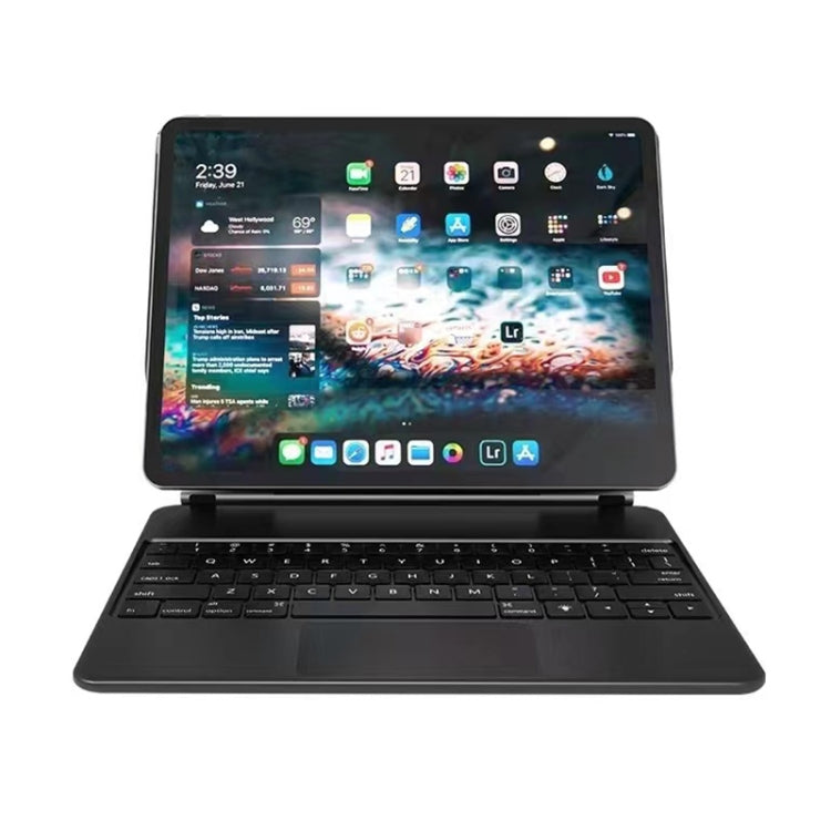 For iPad Pro 11 inch 2021/2020/2018 P11 Bluetooth Keyboard Leather Case with Touch Pad(White)