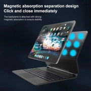 For iPad Pro 11 inch 2021/2020/2018 P11 Bluetooth Keyboard Leather Case with Touch Pad(White)