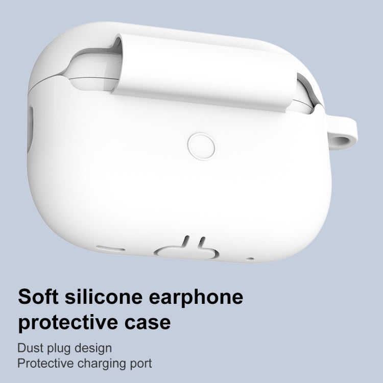 For AirPods Pro 2 Thickened One-piece Shockproof Earphone Case(White)