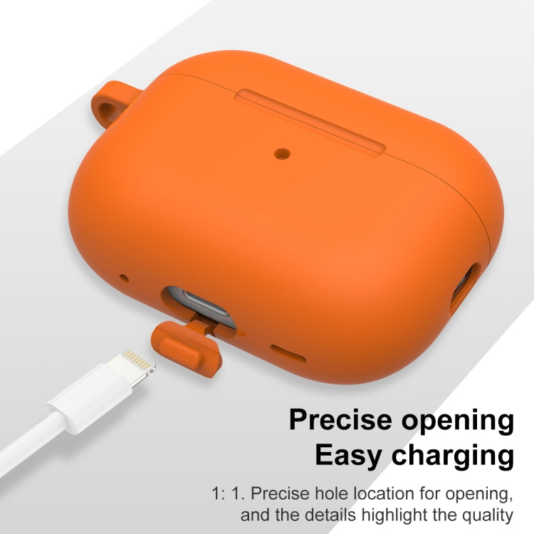 For AirPods Pro 2 Thickened One-piece Shockproof Earphone Case(Orange)