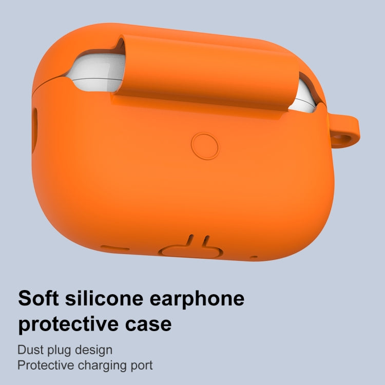 For AirPods Pro 2 Thickened One-piece Shockproof Earphone Case(Orange)