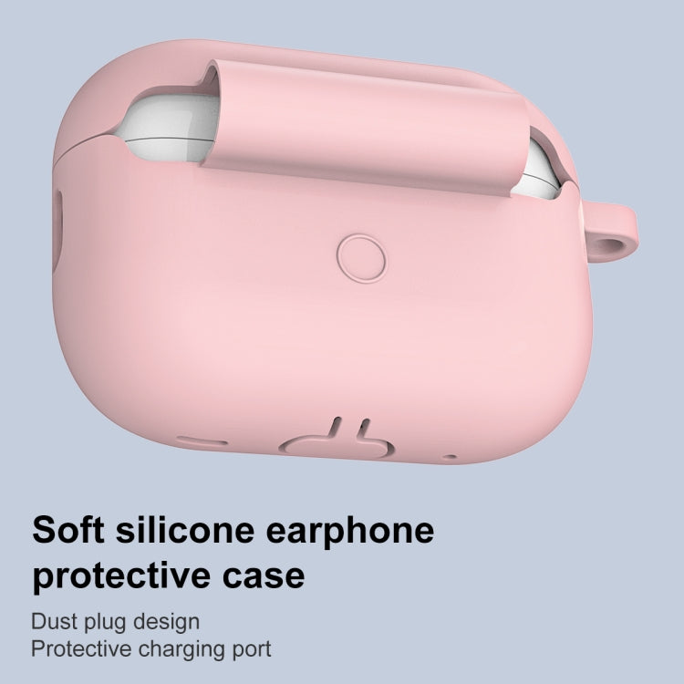 For AirPods Pro 2 Thickened One-piece Shockproof Earphone Case(Pink)