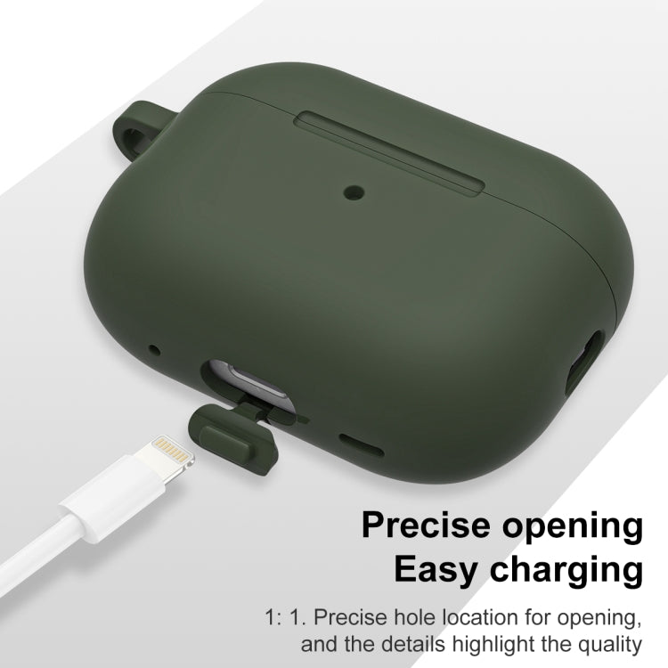 For AirPods Pro 2 Thickened One-piece Shockproof Earphone Case(Olive Green)