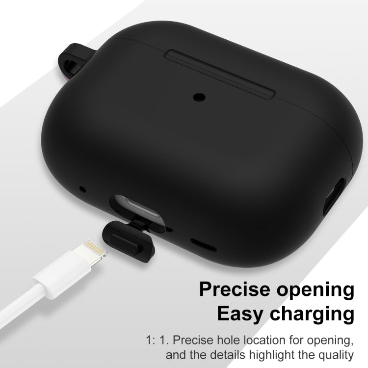 For AirPods Pro 2 Thickened One-piece Shockproof Earphone Case(Black)