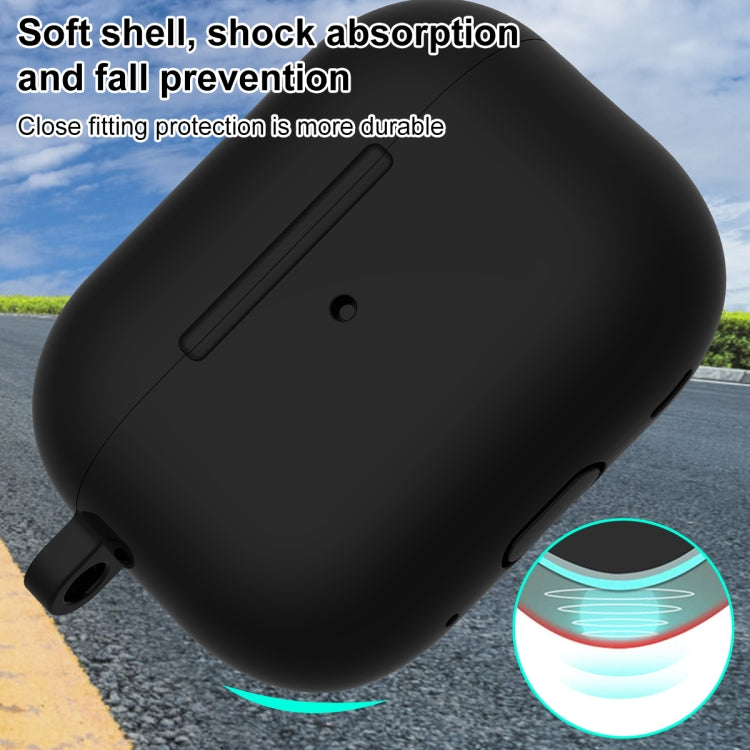 For AirPods Pro 2 Thickened One-piece Shockproof Earphone Case(Black)