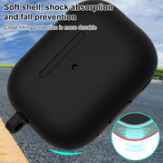 For AirPods Pro 2 Thickened One-piece Shockproof Earphone Case(Black)