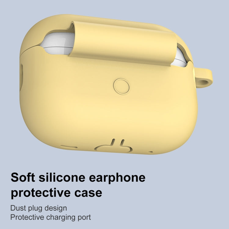 For AirPods Pro 2 Thickened One-piece Shockproof Earphone Case(Yellow)