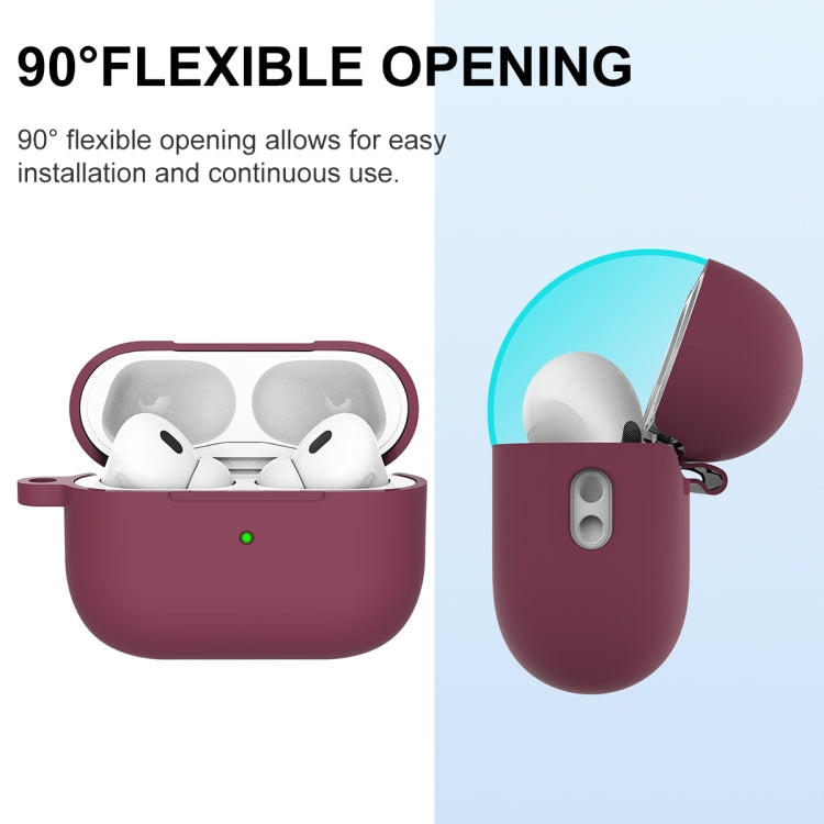 For AirPods Pro 2 Thickened One-piece Shockproof Earphone Case(Rose Red)