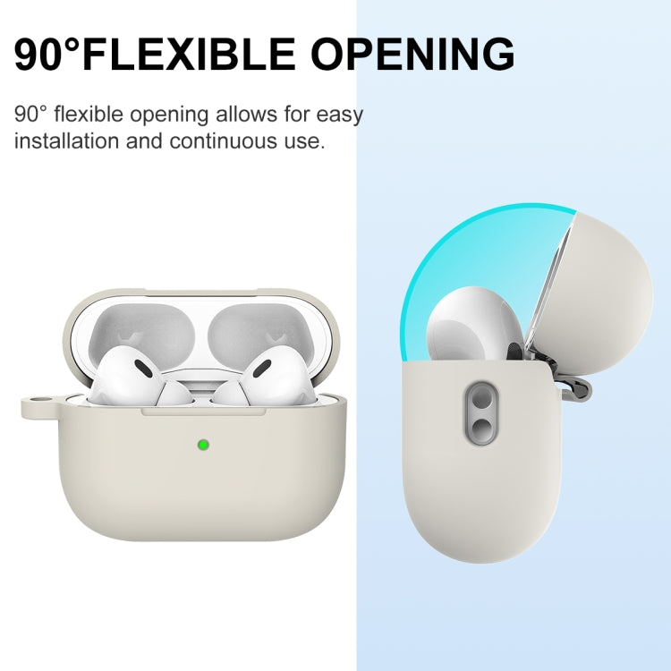For AirPods Pro 2 Thickened One-piece Shockproof Earphone Case(Off White)