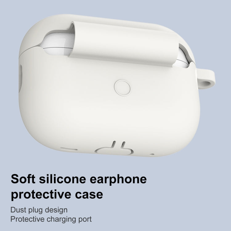 For AirPods Pro 2 Thickened One-piece Shockproof Earphone Case(Off White)