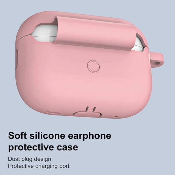 For AirPods Pro 2 Thickened One-piece Shockproof Earphone Case(Light Pink)
