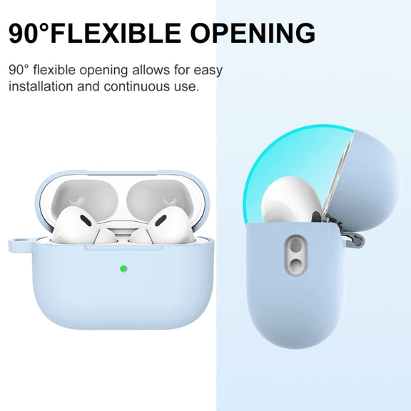 For AirPods Pro 2 Thickened One-piece Shockproof Earphone Case(Light Blue)
