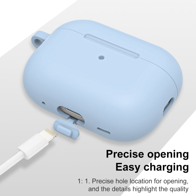 For AirPods Pro 2 Thickened One-piece Shockproof Earphone Case(Light Blue)