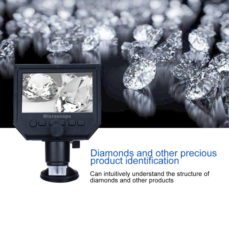 G600 600X 3.6MP 4.3 inch HD LCD Display Portable Digital Microscope, Plug:AU Plug