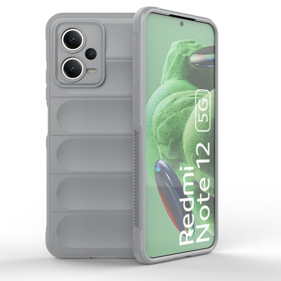 For Xiaomi Redmi Note 12 5G /  Note 12 5G India Magic Shield TPU + Flannel Phone Case(Grey)