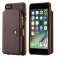 For iPhone 7 Plus / 8 Plus Zipper Shockproof Protective Case with Card Slots & Bracket & Photo Holder & Wallet Function(Coffee) - More iPhone Cases by PMC TechLife | Online Shopping South Africa | PMC TechLife