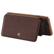 For iPhone 7 Plus / 8 Plus Zipper Shockproof Protective Case with Card Slots & Bracket & Photo Holder & Wallet Function(Coffee)