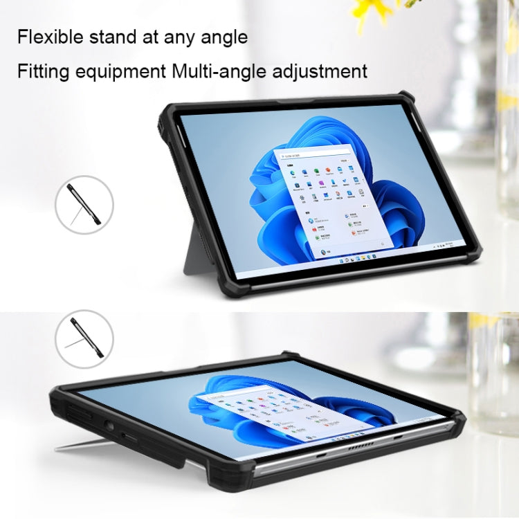 For Microsoft Surface Pro 8 Striped Hollow Tablet Case(Black)