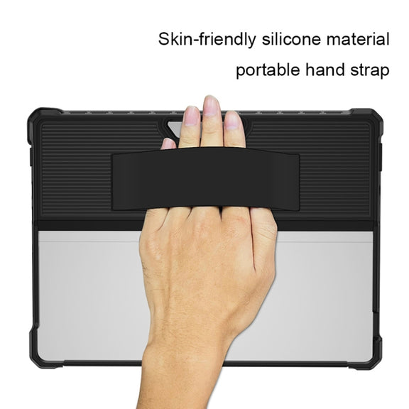 For Microsoft Surface Pro 8 Striped Hollow Tablet Case(Black)