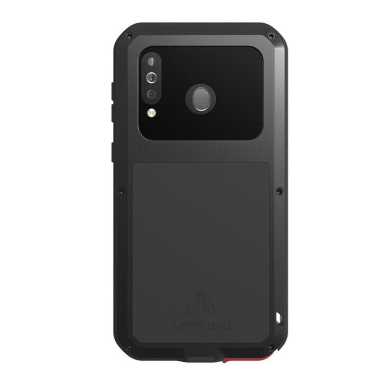 For Galaxy A40s LOVE MEI Metal Shockproof Water-resistant Dustproof Protective Case(Black)