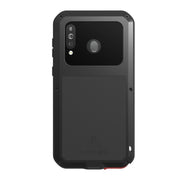 For Galaxy A40s LOVE MEI Metal Shockproof Water-resistant Dustproof Protective Case(Black)
