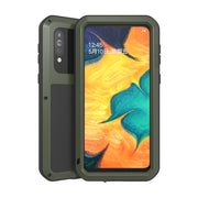 For Galaxy A40s LOVE MEI Metal Shockproof Water-resistant Dustproof Protective Case(Army Green)