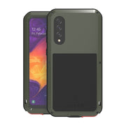 For Galaxy A50 LOVE MEI Metal Shockproof Water-resistant Dustproof Protective Case(Army Green)
