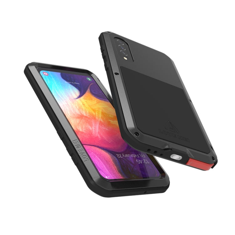 For Galaxy A50 LOVE MEI Metal Shockproof Water-resistant Dustproof Protective Case(Army Green)