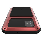 For Galaxy A51 LOVE MEI Metal Shockproof Water-resistant Dustproof Protective Case(Red)