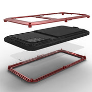 For Galaxy A51 LOVE MEI Metal Shockproof Water-resistant Dustproof Protective Case(Red)