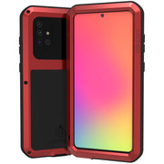 For Galaxy A71 LOVE MEI Metal Shockproof Water-resistant Dustproof Protective Case(Red)