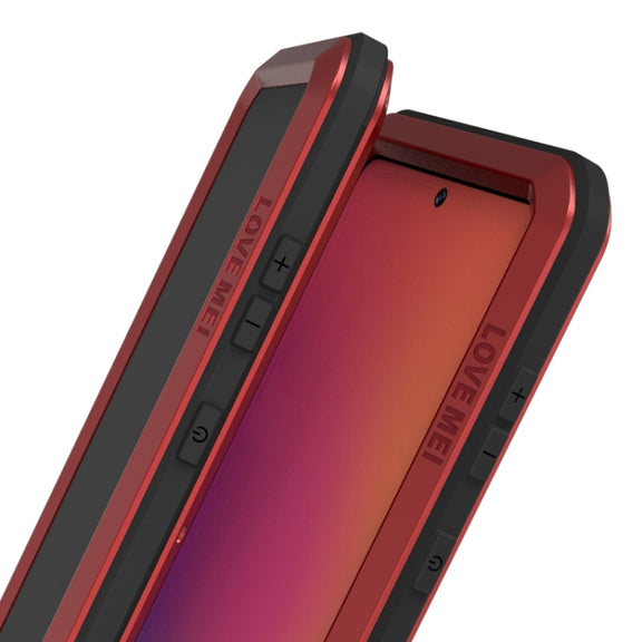 For Galaxy A71 LOVE MEI Metal Shockproof Water-resistant Dustproof Protective Case(Red)