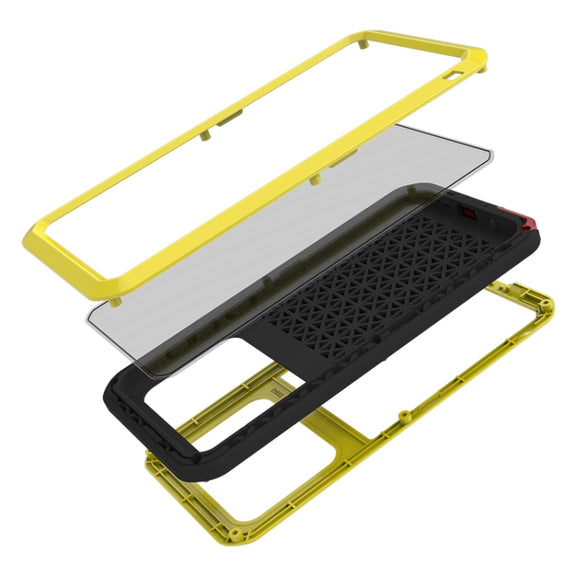 For Galaxy A71 LOVE MEI Metal Shockproof Water-resistant Dustproof Protective Case(Yellow)